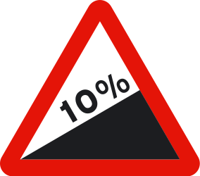 Warning for a steep ascent.