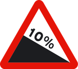Warning for a steep descent.