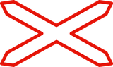Warning for a railway crossing with one track.