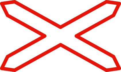 Warning for a railway crossing with one track.
