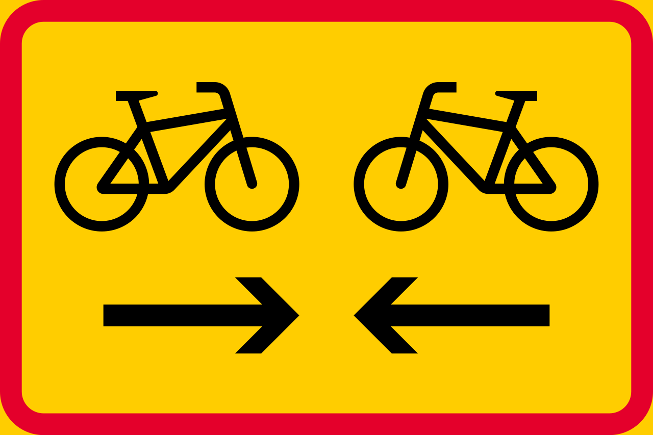 Cyclists from both directions.