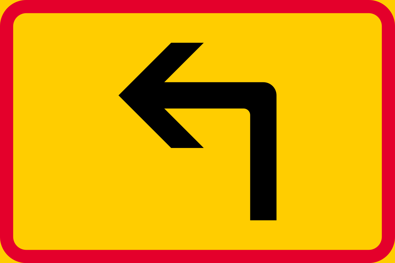 Applies after a left turn.
