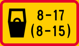 Paid parking during times shown.