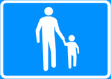 Start of a zone for pedestrians.