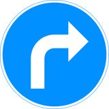 Turning right mandatory.