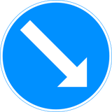 Pass obstacle on the right.