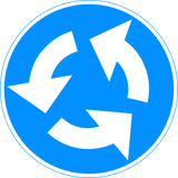 Mandatory roundabout direction.