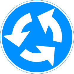 Mandatory roundabout direction.