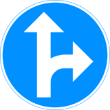 Driving straight ahead or turning right mandatory.