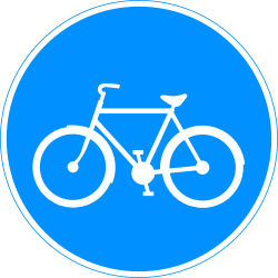 Via obrigatória para ciclistas.