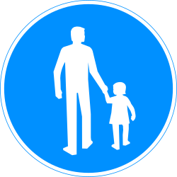 Via obrigatória para peões.