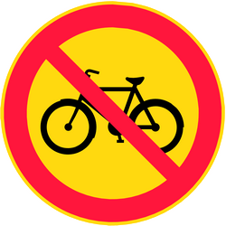 Cyclists prohibited.