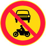 Motorcycles and cars prohibited.