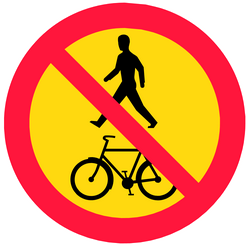 Peões e ciclistas proibidos.