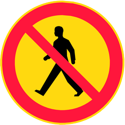 Pedestrians prohibited.