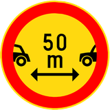 Minimum following distance.