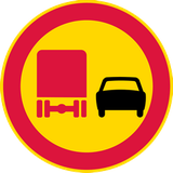 Overtaking prohibited for trucks.