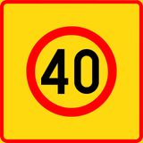 Start of a zone with speed limit.