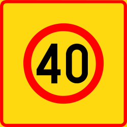 Início de zona com limite de velocidade.