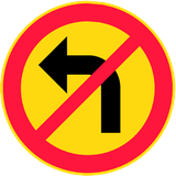 Turning left prohibited.