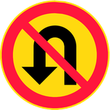 Turning around prohibited (U-turn).