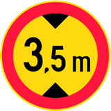 Vehicles higher than indicated prohibited.