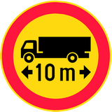 Vehicles longer than indicated prohibited.
