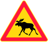 Warning for moose on the road.