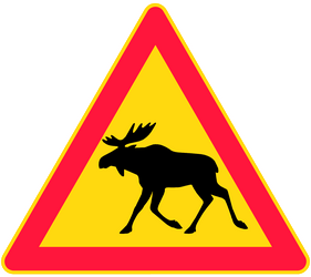 Warning for moose on the road.