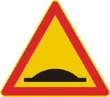 Warning for a speed bump.