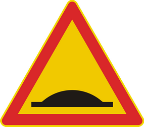 Warning for a speed bump.