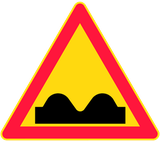 Warning for a bad road surface.