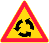 Warning for a roundabout.