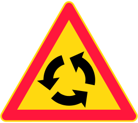 Warning for a roundabout.