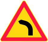 Warning for a curve to the left.