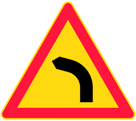 Warning for a curve to the left.