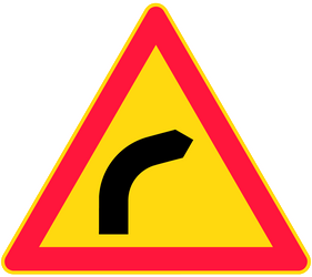 Warning for a curve to the right.