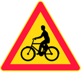 Warning for cyclists.