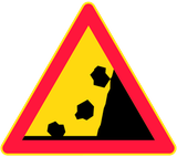 Warning for falling rocks.