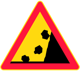 Warning for falling rocks.