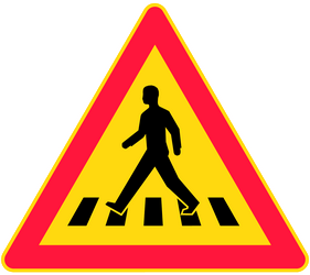 Warning for a pedestrian crossing.