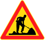 Warning for roadworks.