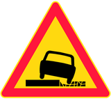 Warning for a soft verge.