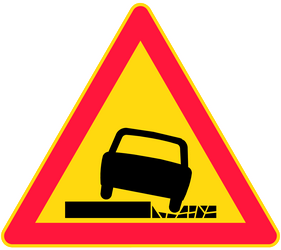 Warning for a soft verge.