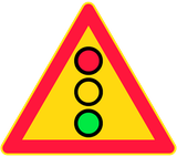 Warning for traffic lights ahead.