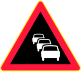 Warning for traffic queues.