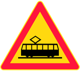 Warning for trams.