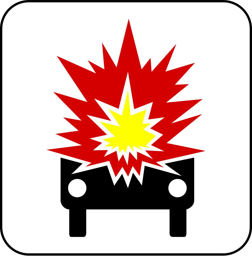 Für Fahrzeuge mit explosiven Stoffen.