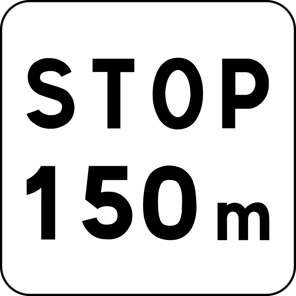 Stopp in ... Metern.