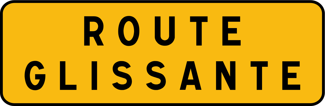 Rutschige Fahrbahn.